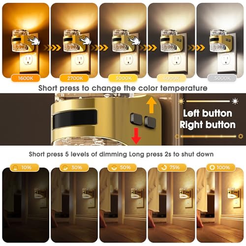 Image of L LOHAS LED Motion Sensor Night Light,2 Pack 5CCT Color Temperature Change Night-Light,Dimmable Night Lights Plug into Wall, Acrylic Bubble Nightlight with Dusk to Dawn Sensor for Bathroom Hallway