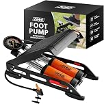 ZENO Portable Foot Pump | Double Cylinder Foot Air Pump with 160PSI Pressure Gauge Tyre Inflator for Ball Bicycle Scooter Motorcycle Inflator