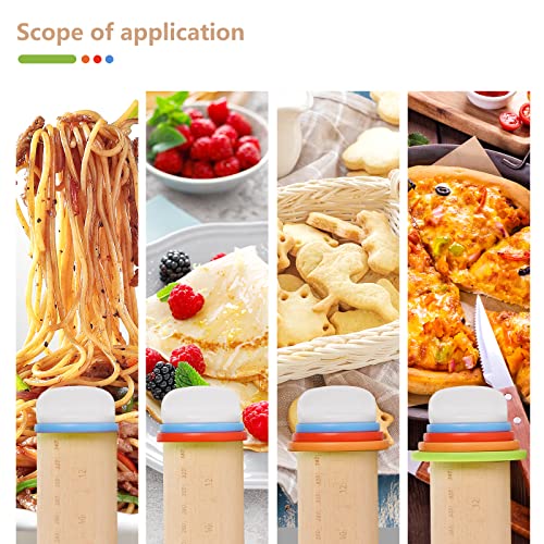 Yasashii B1478630025 Wood Rolling Pin With 4 Adjustable Thickness Rings, Non-Stick Dough Roller For Baking, 17 Inch Pizza Roller For Kitchen Supplies, Handle Press Design For Fondant, Pizza, Pie Crust, Cookie thumb #2