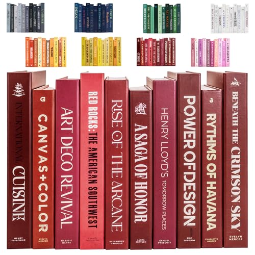 Decorative Books | Red 10 Book Set with 3 Sizes...
