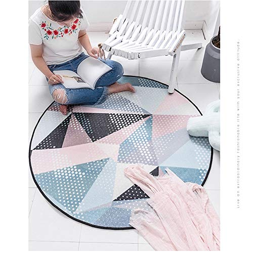 Alfombra de salón redonda ideal para sofá y zona de lectura 2