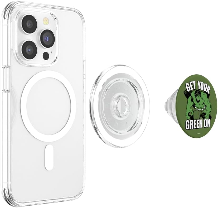 Marvel Hulk Get Your Green On Old School PopSockets MagSafe PopGrip for iPhone