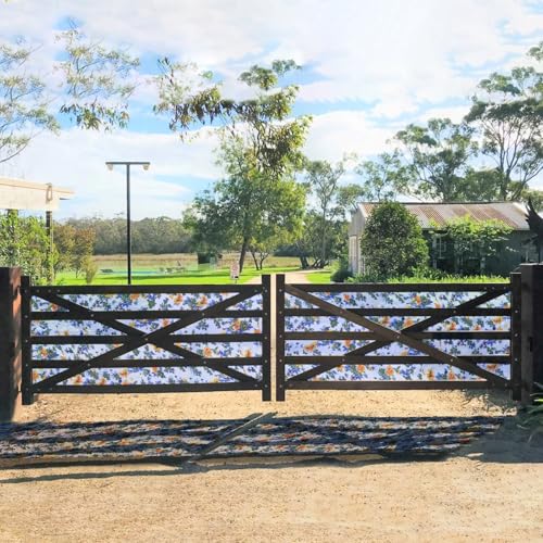 Image of MAHIRA Polypropylene Gate Sheet Car Parking Sheet | Grill Sheet | Gate Covering Sheet | Balcony Safety Sheet | Privacy Sheet, Multicolor Flower Printed Design UV Resistant (3 feet x 20 feet)