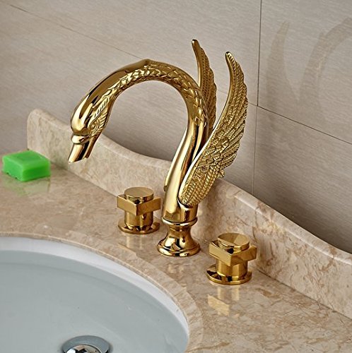 Robinetterie de luxe Gowe : mitigeur de salle de bain laiton doré
