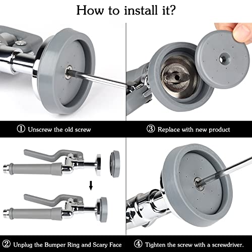 Kanoney 2 Pack Commercial Spray Valve Repair Kits For Commercial Sink Pre-Rinse Faucet Dish Sprayer Touch On Kitchen Sink Faucets 1.42 Gpm Spray Face Bumper And Screw Repair Part, Grey #TOP3