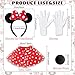 Takmor 4PCS Mouse Costume Accessories, Ear Headband 4 Layers Red Polka Dot Tutu Women Mouse Costume Adult Black Nose for Halloween Christmas Dress Up