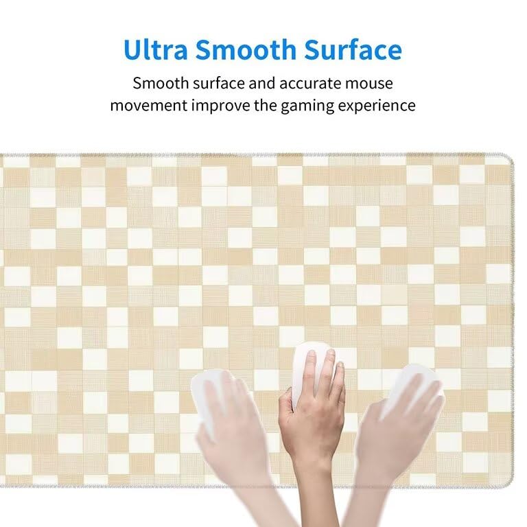 Alfombrilla de Ratón 1600 x 800 x 3mm Alfombrilla de Ratón Gaming Extendida de Gran Tamaño con Bordes Cosidos, Base de Goma Antideslizante y Almohadilla para Teclado, Celosía Moderna Mouse Pad p-363