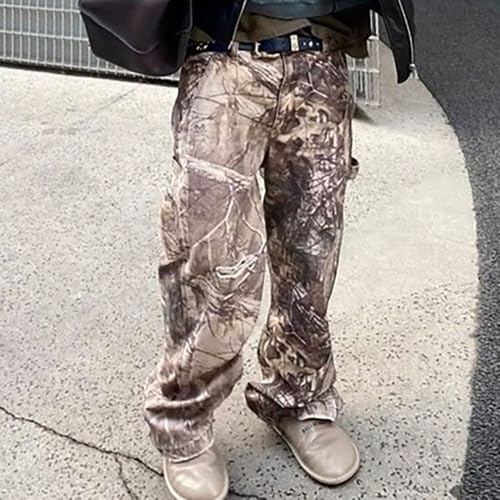 Spring Plus Size Baggy Wide Leg Jeans Men Straight Work Cargo Camo Work Pants Retro Y2K Hip Hop Street Trousers2