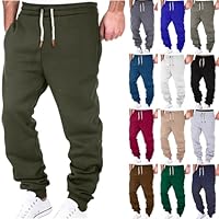 Men's Heavyweight Jogger Sweatpants Drawstring Elastic Waist Fleece Lined Cargo Baggy Workout Pants with Pockets Mens Work Pants Army Green XL