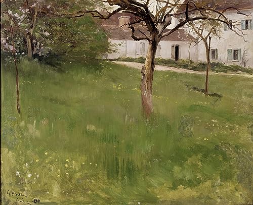 Lienzo de un jardín en Grez por Georg Pauli cuadro decorativo para pared de 60x90cm