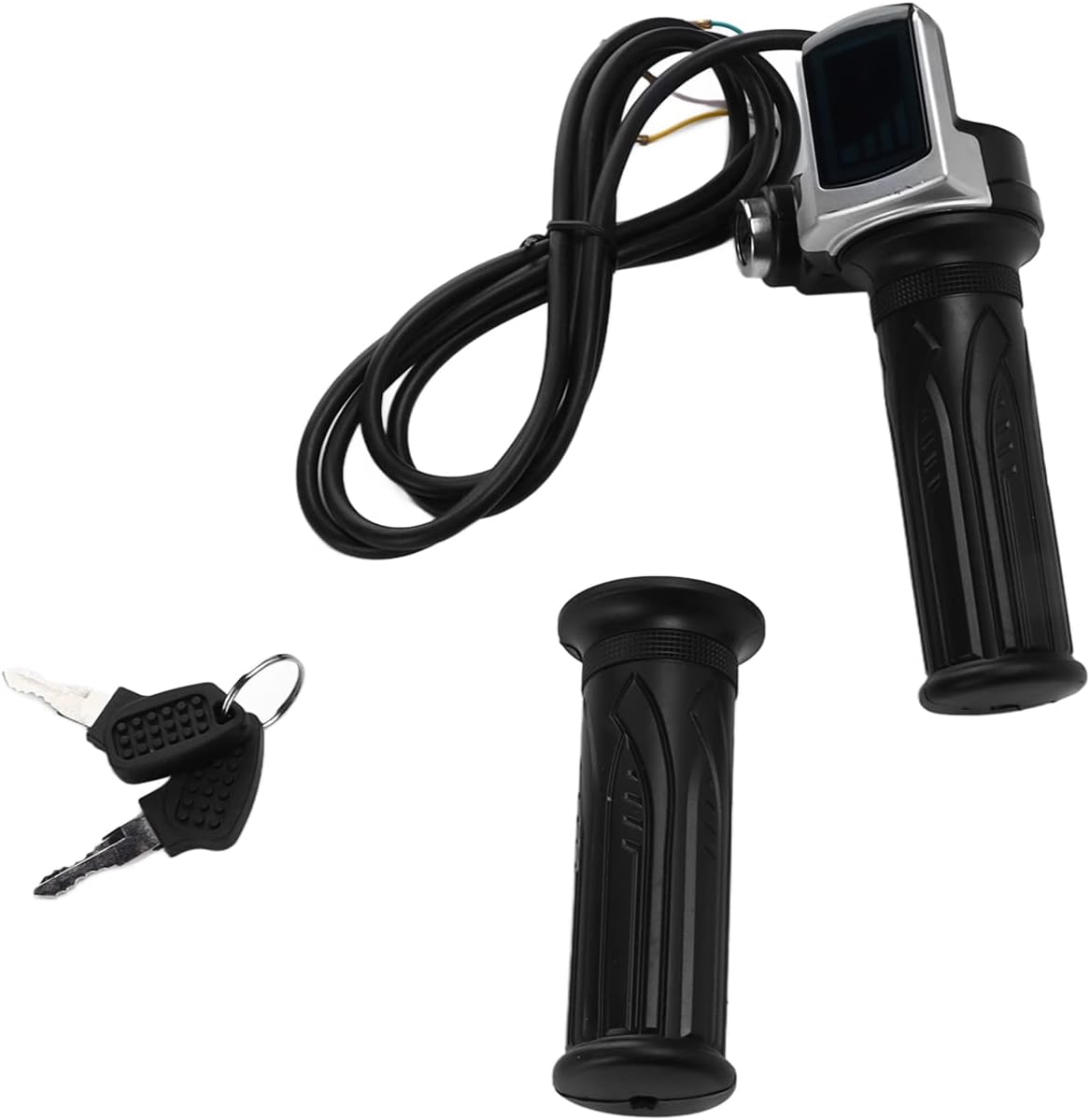 Electric Throttle Grip, 24V Half‑ Throttle Grip LED Power Indicator with 2 Keys for Electric Scooters