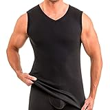 HERMKO 16058 Herren Muskelshirt Baumwolle/Modal Doppelripp, Größe:D 4 = EU S, Farbe:schwarz