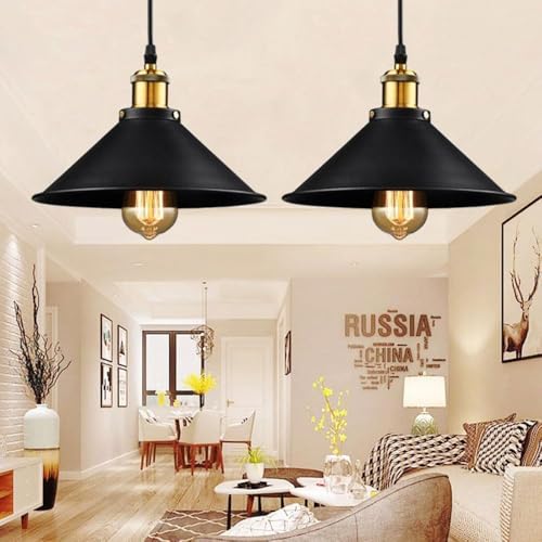 Lámparas colgantes modernas de estilo industrial vintage E26 con pantalla de aluminio 4