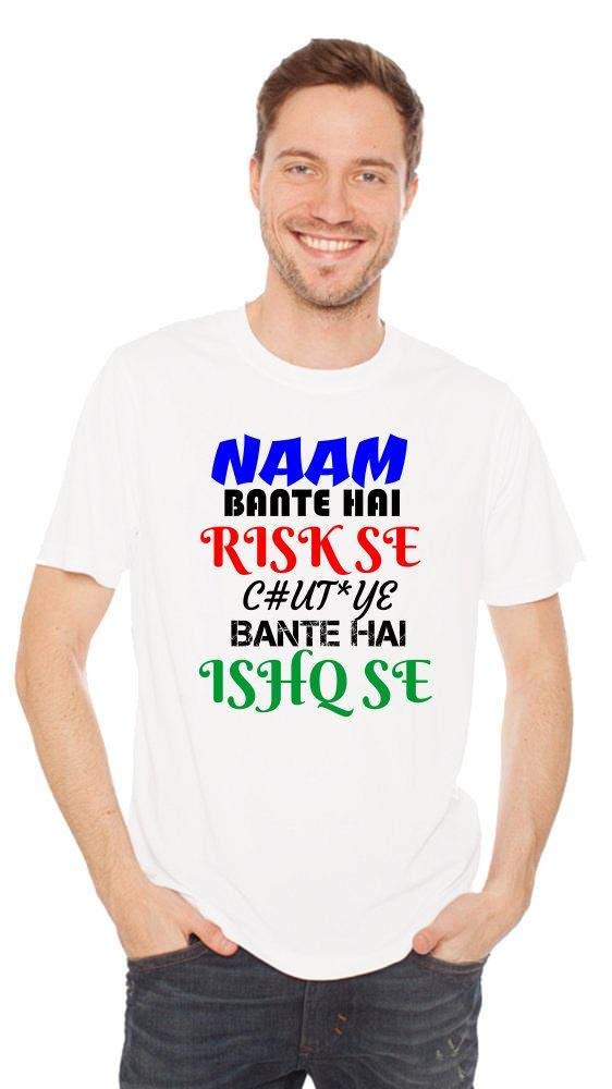 Crazy Sutra Half Sleeve Casual Printed Naam Bante Hai Men's Tshirt |Funky Tshirts