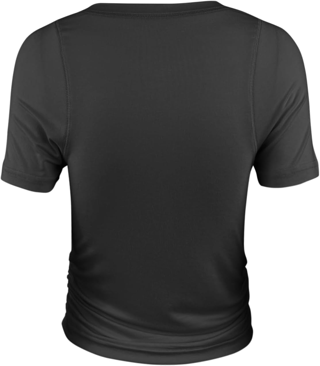 Vivitulip Women's Short Sleeve Crop Tops Slim Fit Ruched Workout T-Shirts Summer Gym Tees image 5