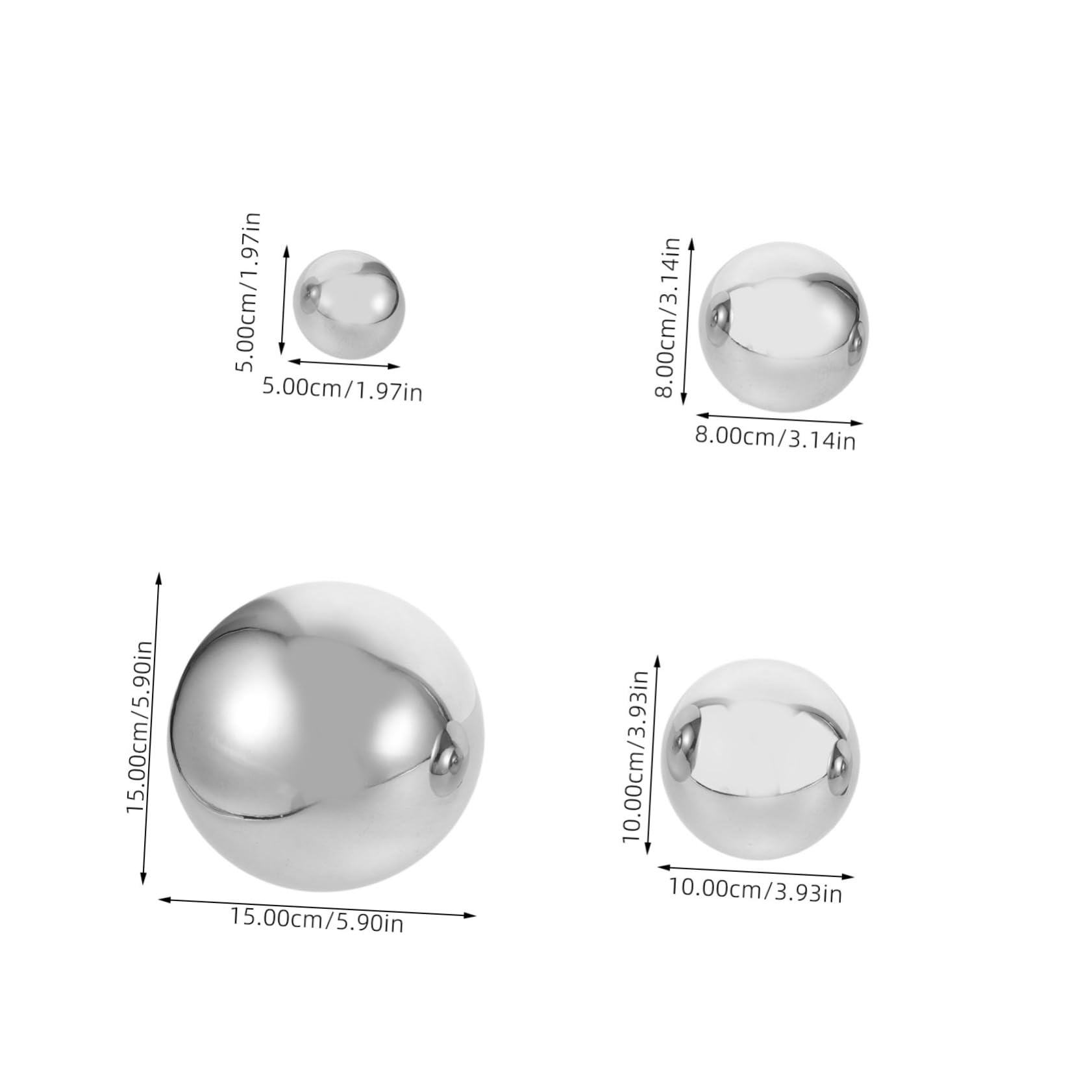 Parliky 6pcs Mirror Polished Stainless Steel Hollow Gazing Balls Reflective Decorative Garden Spheres for Outdoor Patio Home Elegant and Versatile Ornaments Various
