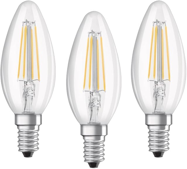 OSRAM Lampa LED | Trzonek: E14 | Ciepły biały | 2700 K | 4 W | przezroczysta | LED BASE CLASSIC B [Klasa efektywności energetycznej A++]