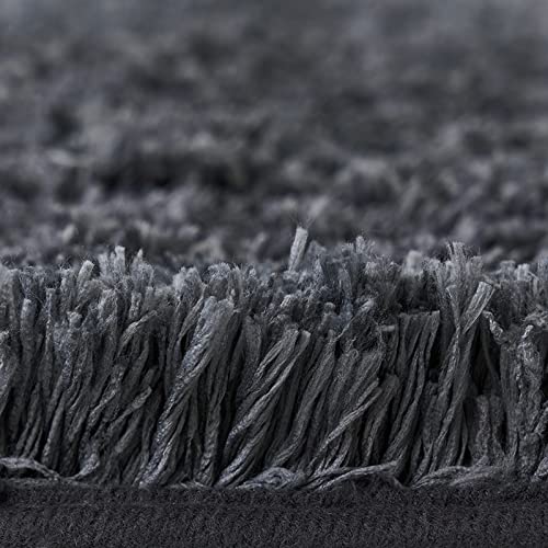 MIULEE U Shape Bath Mat Super Absorbent WC Toilet Rug Non Slip Mat Super Soft Floor Mat Washable Rugs Cozy and Shaggy Rug Carpet for Bathroom Dark Grey 1 Piece 50 x 50 cm 20x20 Inch - Image 2