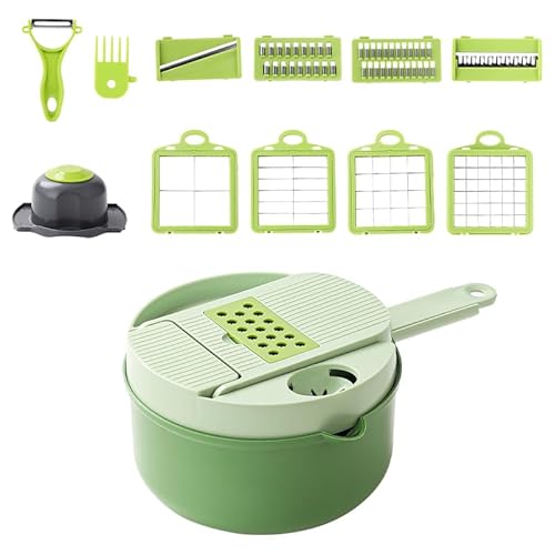 ZWMYF Vegetable Chopper 10-in-1 PRO with Container, Mandoline Veggie Chopper Slicer & Grater, Multi-Function Kitchen Gadget for Salad, Onion, Potato, Meal Prep, Home Essentials