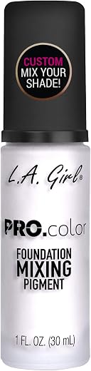 L.A. Girl Pro Color Foundation Mixing Pigment – White | Matte Shade Adjuster to Lighten Foundation, Blendable, Long-Lastin...