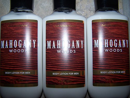 Lot of 3 Bath & Body Works Mahogany Woods For Men Body Lotion 8 fl oz each (Mahogany Woods)