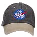 NASA Insignia Embroidered Washed Two Tone Cap - Black Khaki OSFM