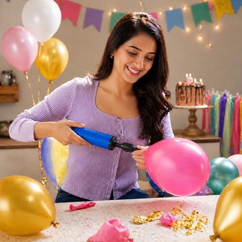 Image of Manual Balloon Pump Pack of 2 | Balloon Pump Machine Hand | Balloon Pumper | Balloon Inflator Pump for Latex Balloon, Foil | Balloon Air Pump Birthday Party & Decoration