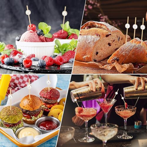 200 قطعة من اعواد كوكتيل الطعام بنكهة الكوكتيل من الميكاكوز، اعواد اسنان خشبية من الخيزران لهدايا الحفلات، اعواد اسنان فاخرة للمقبلات، اكسسوارات اسياخ للمقبلات