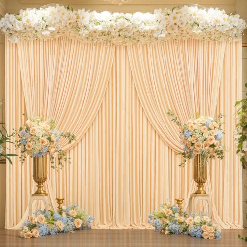 Rideaux de fond pour fête prénuptiale 1,5x3m tissu champagne pour shooting photo