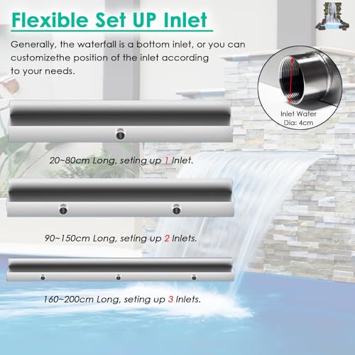 Kit per piscine e laghetti da giardino in acciaio inox, design moderno da parete, design completo di un pezzo unico per un'installazione senza sforzo