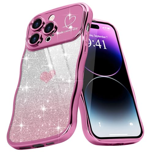 Custodia Per IPhone 14 Pro Max – Motivo A Cuore Con Placcatura Oro, Protezione Fotocamera, TPU Morbido, Viola