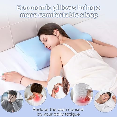 Almohada Espuma Viscoelástica 70x40x10 cm Azul miniatura 7
