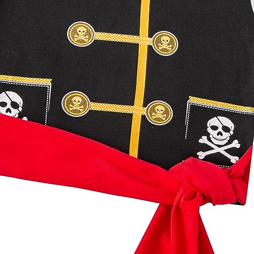 Image of Toddler Boys Outfits Halloween Pirate Striped Trousers Kids Long sleeved Clothes with Hat