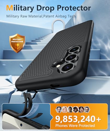 Image of FNTCASE for Samsung Galaxy S25-Plus Case: S24-Plus Dual Layer Heavy Duty Cell Phone Protective Cover Shockproof Rugged with Non-Slip Textured - Military Drop Protection Bumper Tough - 6.7 inch (Black)