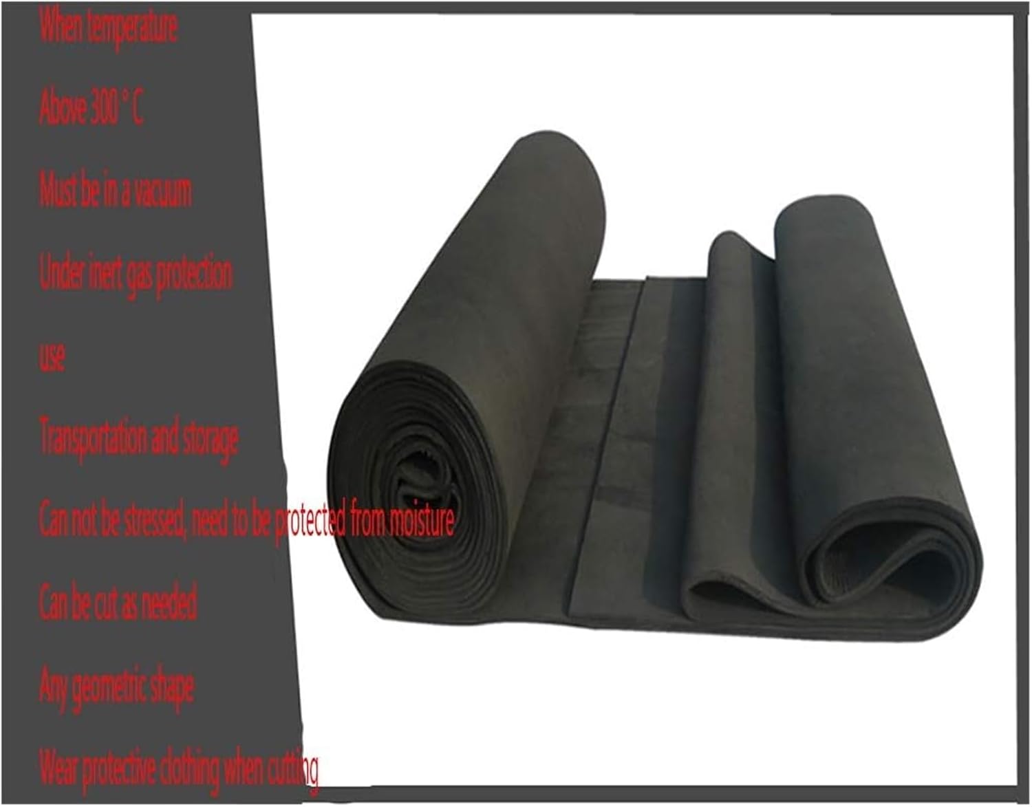 Graphite felt welding blanket, High-Temp Carbon Fiber Felt 300x200mm (2-10mm) for Industrial Insulation, Vacuum Furnace, Electrode & Gas Adsorption(5mm 300mmx200mm)