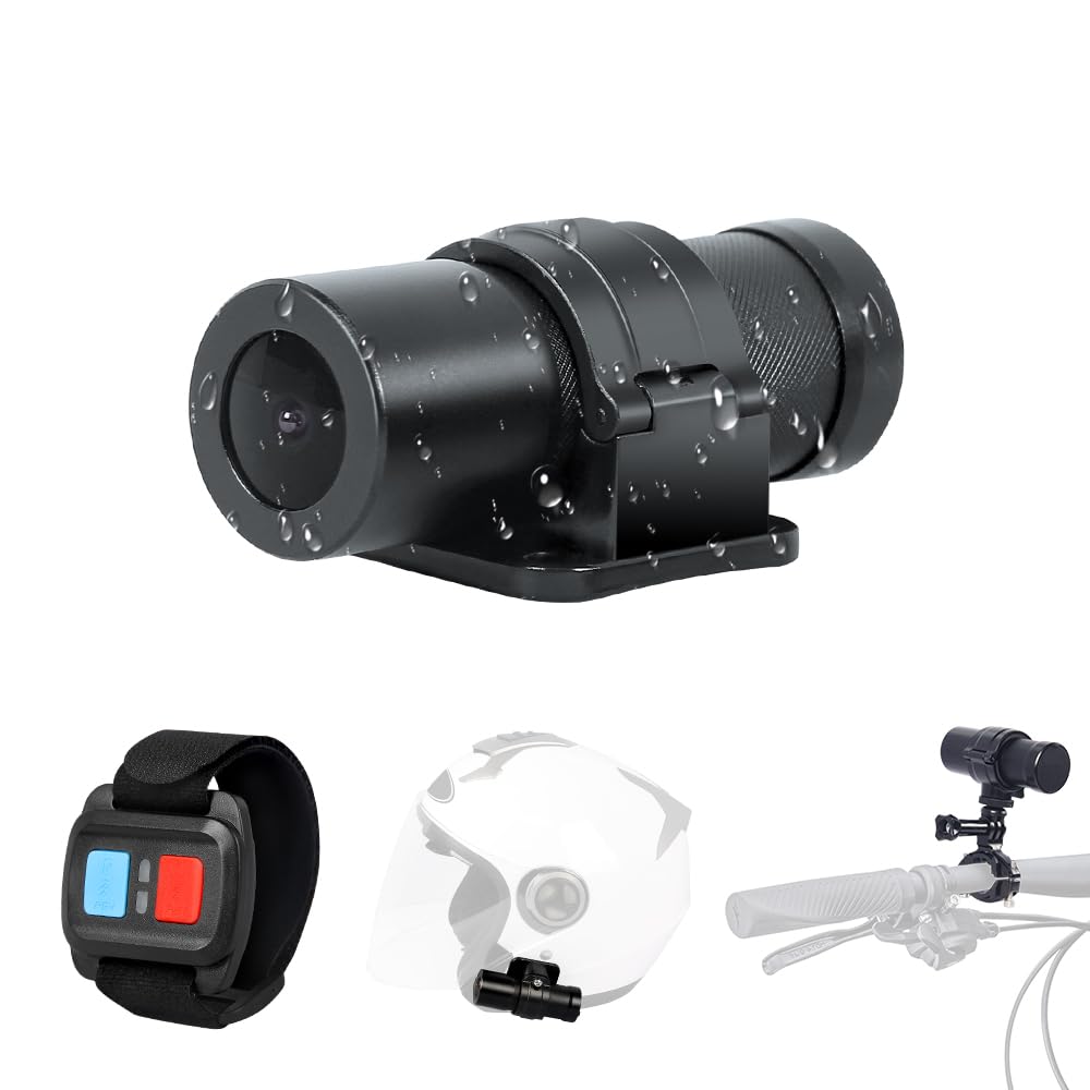 VSYSTO Helmet Camera for Bicycle Motorcycle, Remote Control, WiFi HD 1080P Portable Waterproof Action Camera, G-Sensor, Loop Recording-image-14