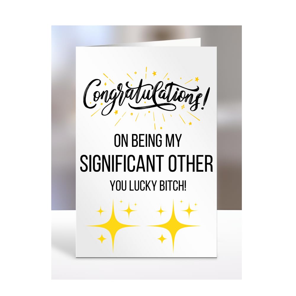 Congratulations on being my SIGNIFICANT OTHER, you lucky btch, Funny Card, Joke, Silly, Gag, Birthday, Gifts for Women, A5-65_117 โ image 1