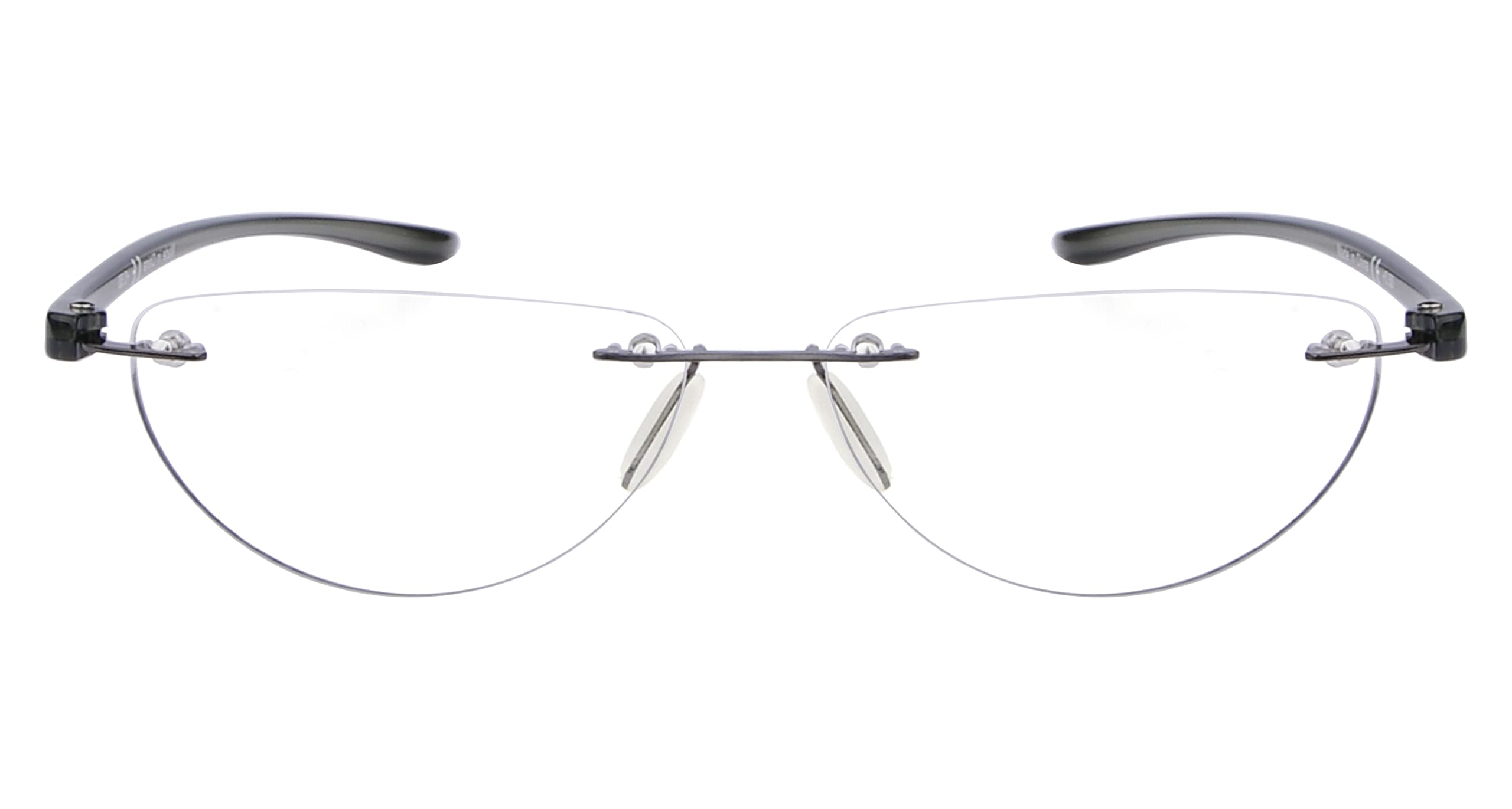 Reducblu Rimless Reading Glasses for Women and Men +1.75 - Half Moon lens with Gunmetal Arm