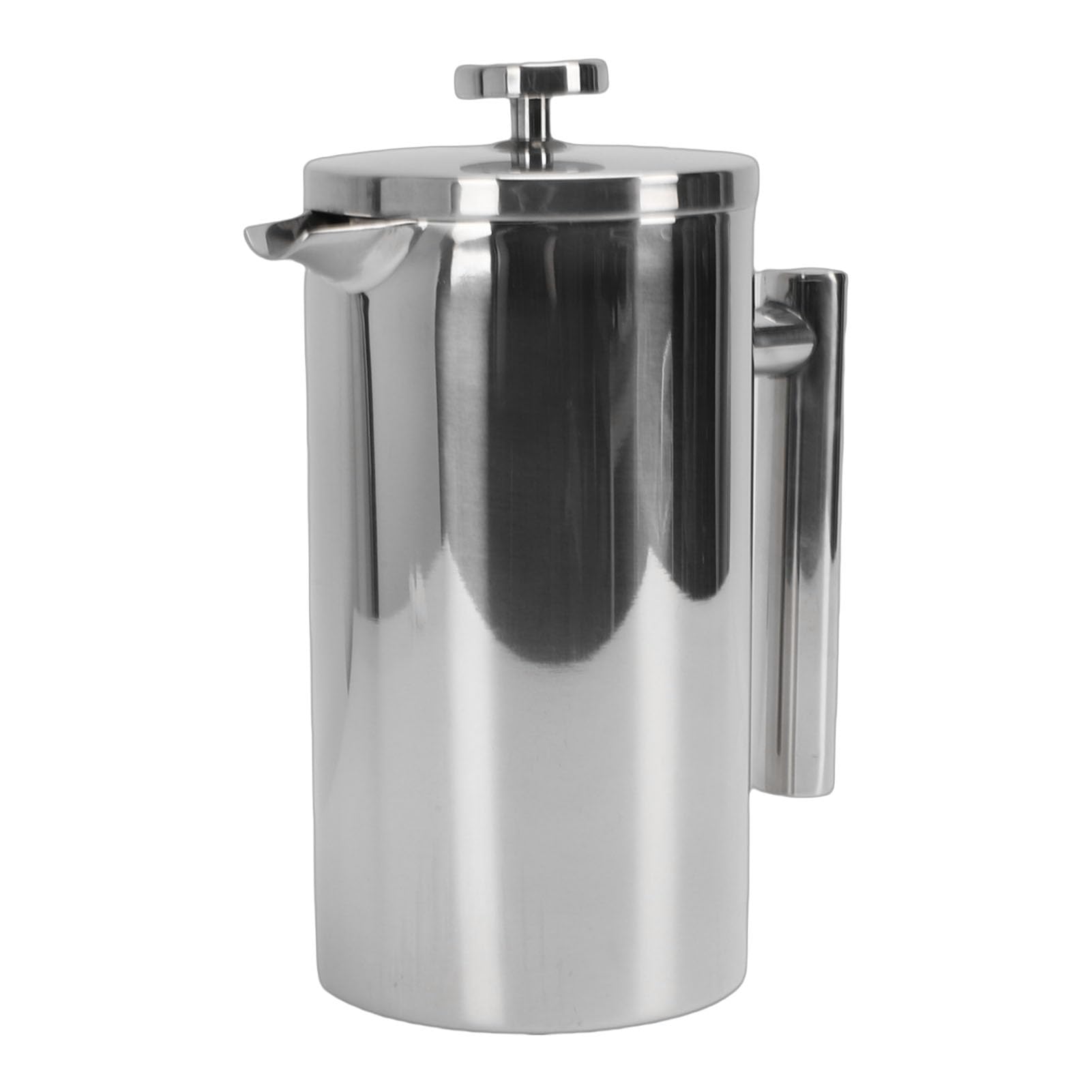 de Prensa Francesa de Acero Inoxidable, Aislamiento de Doble Pared a Prueba de Herrumbre para Acampar, Oficina, Hogar con Boquilla en Forma de U sin Goteo (600ml)