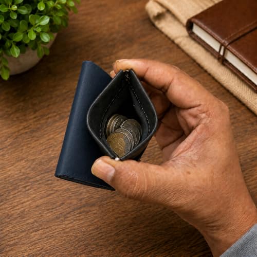 Image of The Wallet Store ClickKiss Genuine Leather Wallet for Men - Blue