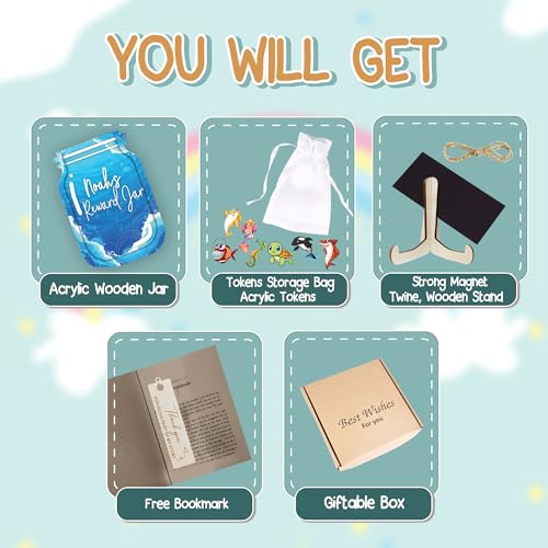 Image of Ocean Magnetic Reward Jar for Classroom Kids Student Token Potty Training Chore Chart Toddler Boys Girls Good Behavior Management Tools Teacher Back to School Gifts Decor