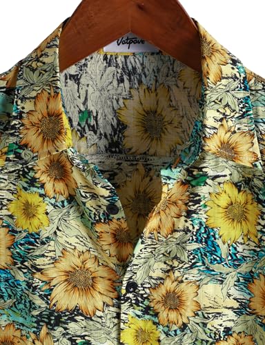 Image of VATPAVE Mens Casual Hawaiian Floral Shirts Short Sleeve Button Down Tropical Shirts Beach Summer Shirts