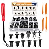 GOOACC 240PCS Bumper Retainer Clips Car Plastic Rivets Fasteners Push Retainer Kit Most Popular Sizes Auto Push Pin Rivets Set -Door Trim Panel Fender Clips for GM Ford Toyota Honda Chrysler