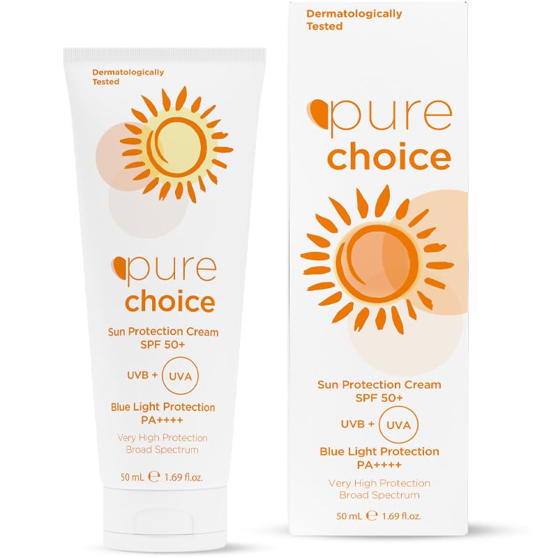 Pure Choice SPF 50+ Güneş Koruyucu Krem, 50ml - Suya Dayanıklı Çok Yüksek Koruma