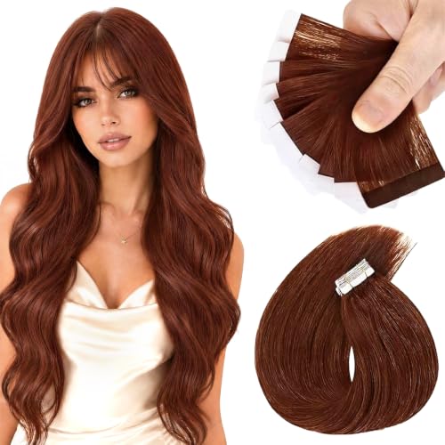 Image of Sunny Hair Tape in Hair Extensions 22Inch Long Warm Manogany Brown