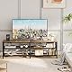 TV-Schrank, Fernsehtisch, Lowboard für Fernseher bis zu 70 Zoll, Fernsehschrank mit 3 offenen Fächern, TV-Regal für Wohnzimmer Schlafzimmer, 160 x 40 x 50 cm, Industrie Design, Stahlgestell, Braun