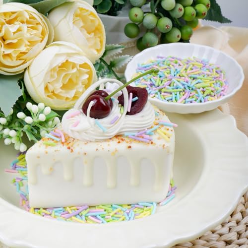 Image of Easter Sprinkles for Baking, 11.3oz Pastel Sprinkles Edible Bunny Carrot | Mix Nonpareils Confetti Jimmies Sprinkles for Cakes Cupcakes Cookies
