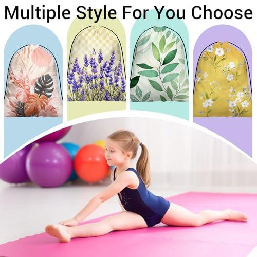 Image of Purple Flower Plaids Grip Bag for Gymnast Adjustable Gymnastics Athlete Bag for Sport Dance