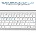 cimetech Tastatur Kabellos Ergonomische Kabellose Tastatur Flache Tasten 2,4 GHz Wireless Keyboard Funktastatur QWERTZ Layout 10m Reichweite Kompatibel mit PC, Desktop, Notebook, Laptop (Slim_Silber)