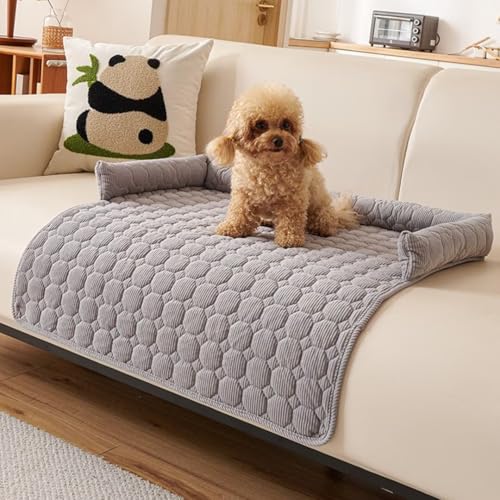 Lit pour chien 75 x 75 cm gris clair moelleux pour animaux de taille moyenne - 2